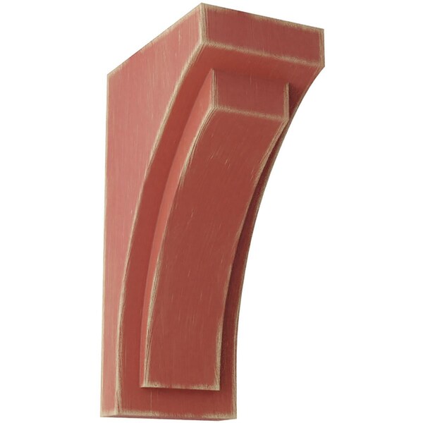 Ekena Millwork 3"W x 4 3/4"D x 8"H Small Felix Wood Vintage Decor Corbel, Salvage Red - CORWD03X04X08FERD