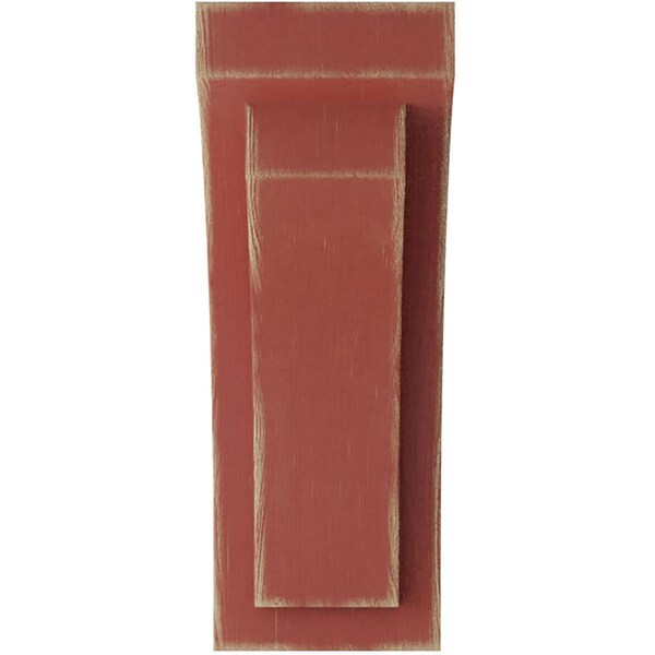 Ekena Millwork 3"W x 4 3/4"D x 8"H Small Felix Wood Vintage Decor Corbel, Salvage Red - CORWD03X04X08FERD
