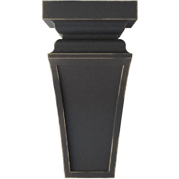 Ekena Millwork 4"W x 4 3/4"D x 8"H Small Nevio Wood Vintage Decor Corbel, Black - CORWD04X04X08NEBL