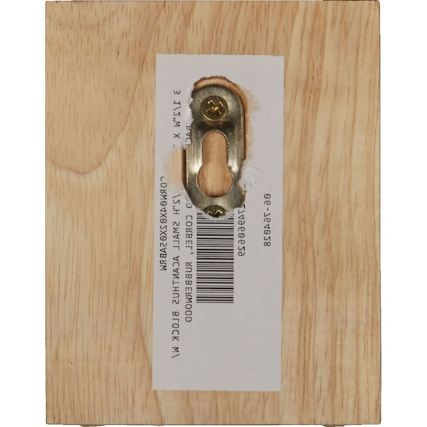 Ekena Millwork 3 1/2"W x 2"D x 4 1/2"H Small Acanthus Block w/ Backplate Wood Corbel, Rubberwood - CORW04X02X05ABRW