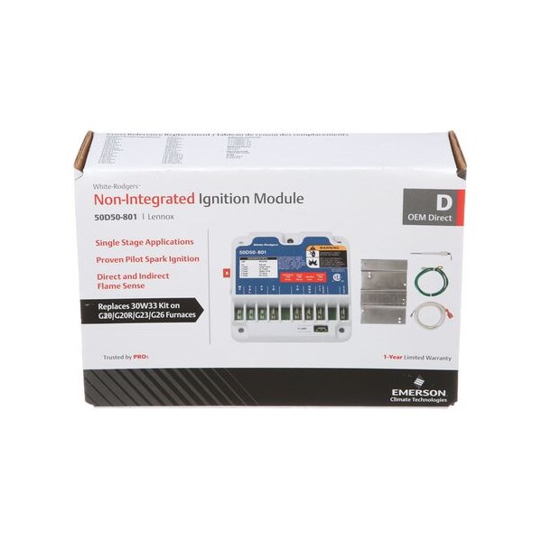 White-Rodgers LP Proven Pilot Spark Module, LP/NG, 18 to 30V AC, Spark, electrode - 50D50-801