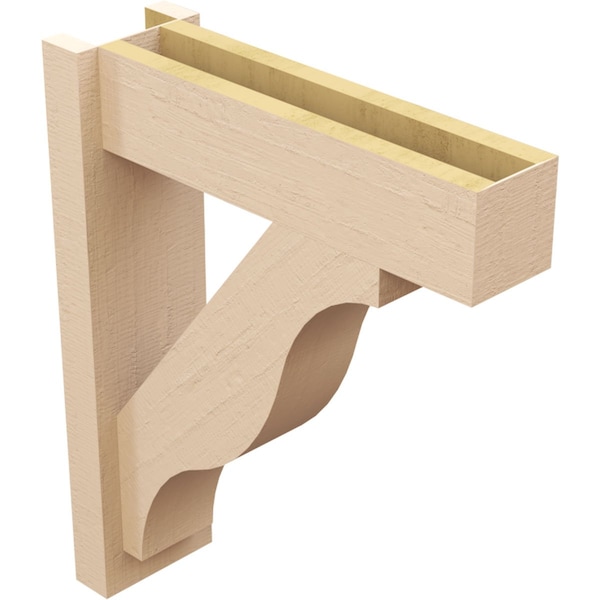 Ekena Millwork 6-in W x 20-in D x 24-in H Funston Block Rough Cedar Woodgrain TimberThane Outlooker, Primed Tan - OUTUR060X20X24FST44RCPR