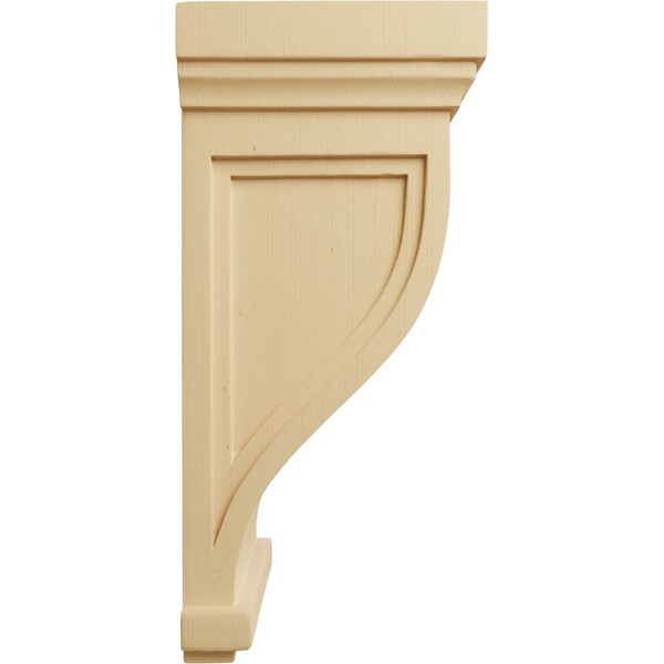 Ekena Millwork 6 1/2"W x 6 1/2"D x 14"H Traditional Recessed Corbel, Alder - COR06X06X14TRAL
