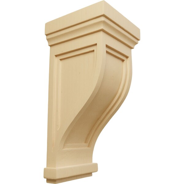 Ekena Millwork 6 1/2"W x 6 1/2"D x 14"H Traditional Recessed Corbel, Alder - COR06X06X14TRAL