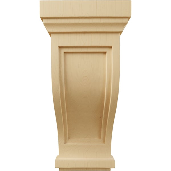 Ekena Millwork 6 1/2"W x 6 1/2"D x 14"H Traditional Recessed Corbel, Alder - COR06X06X14TRAL