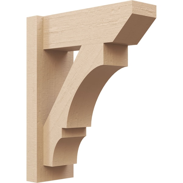 Ekena Millwork 6-in W x 16-in D x 20-in H Balboa Slat Rough Cedar Woodgrain TimberThane Outlooker, Primed Tan - OUTUR060X16X20BOA24RCPR