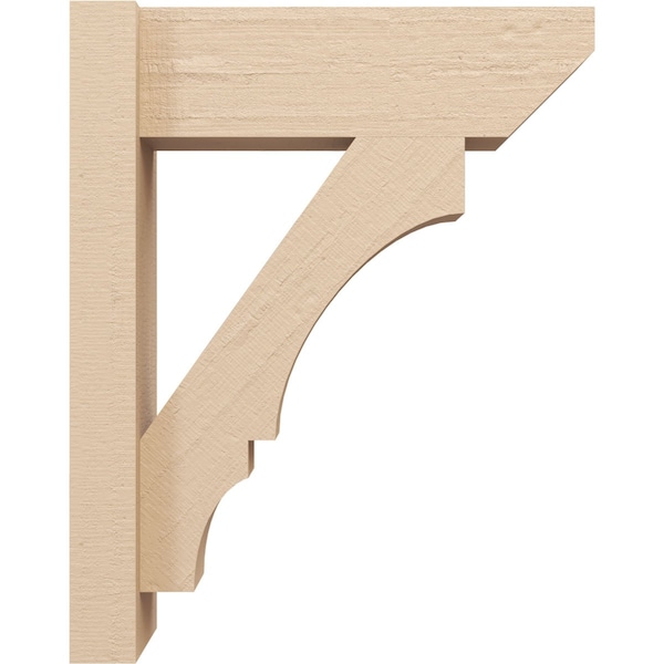 Ekena Millwork 6-in W x 16-in D x 20-in H Balboa Slat Rough Cedar Woodgrain TimberThane Outlooker, Primed Tan - OUTUR060X16X20BOA24RCPR