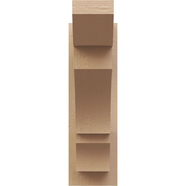 Ekena Millwork 6-in W x 16-in D x 20-in H Balboa Slat Rough Cedar Woodgrain TimberThane Outlooker, Primed Tan - OUTUR060X16X20BOA24RCPR