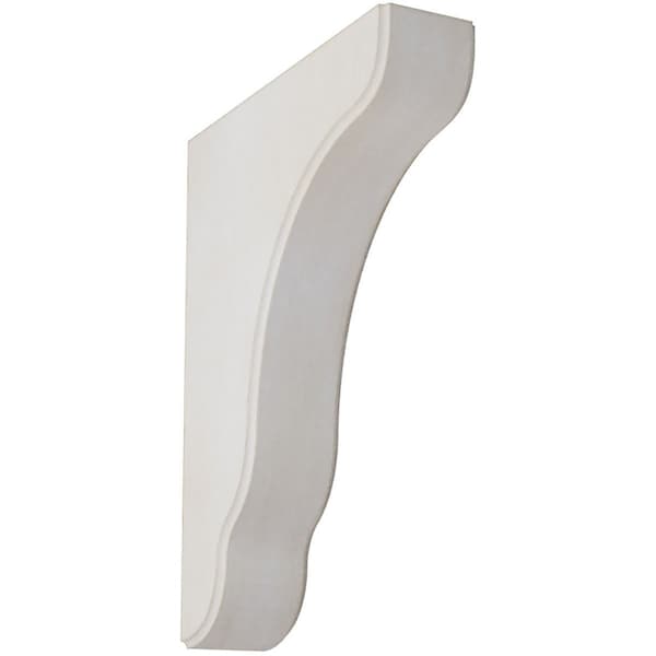 Ekena Millwork 1 3/4"W x 7 1/4"D x 9 1/2"H Plymouth Wood Vintage Decor Bracket, Chalk Dust White - BKTWD02X07X10PLWH