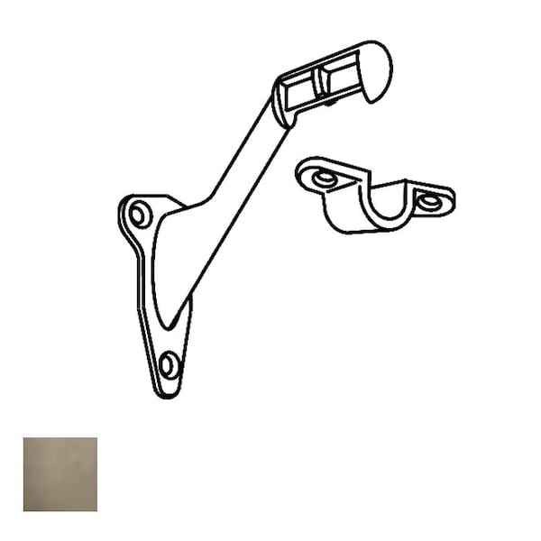 Cal-Royal Hand Rail Bracket, 2-7/8 Height, 1-3/16 Width, 2-7/8 Projection, US15A Satin Nickel Blackened - HB96-15A