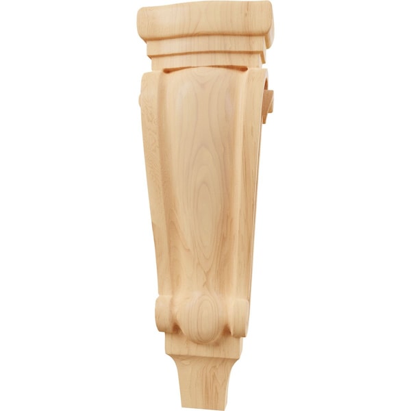 Ekena Millwork 5 1/8"W x 2 3/8"D x 15 1/2"H Medium Traditional Pilaster Wood Corbel, Red Oak - CORW05X02X16PTRO