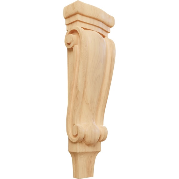 Ekena Millwork 5 1/8"W x 2 3/8"D x 15 1/2"H Medium Traditional Pilaster Wood Corbel, Red Oak - CORW05X02X16PTRO