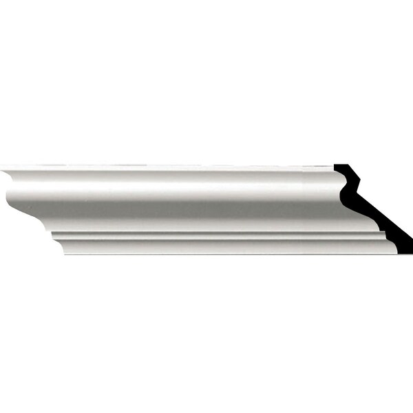 Ekena Millwork SAMPLE - 2 1/2"H x 2 1/8"P x 3 3/4"F x 12"L Anthony Smooth Crown Moulding - SAMPLE-MLD02X02X03AT