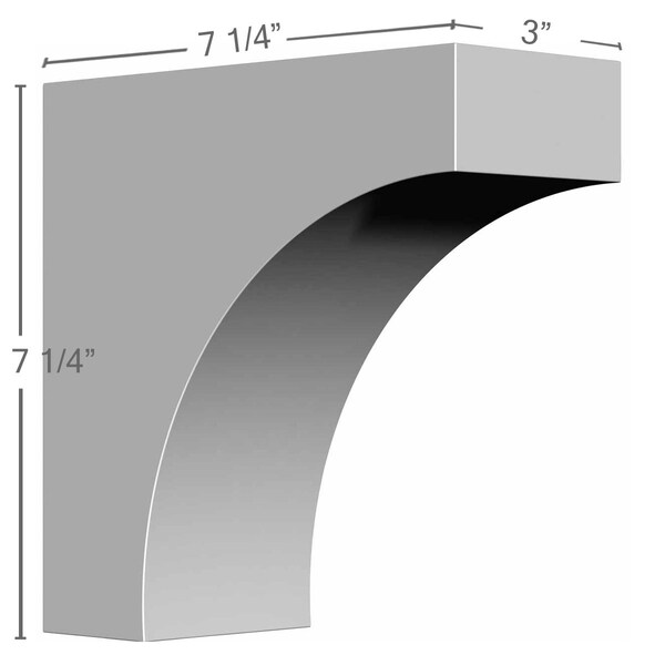 Ekena Millwork 3"W x 7 1/4"D x 7 1/4"H Stockport Bracket - BKT03X07X07ST