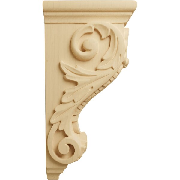 Ekena Millwork 5"W x 7"D x 14"H Large Shell Corbel, Alder - CORW05X07X14SHAL