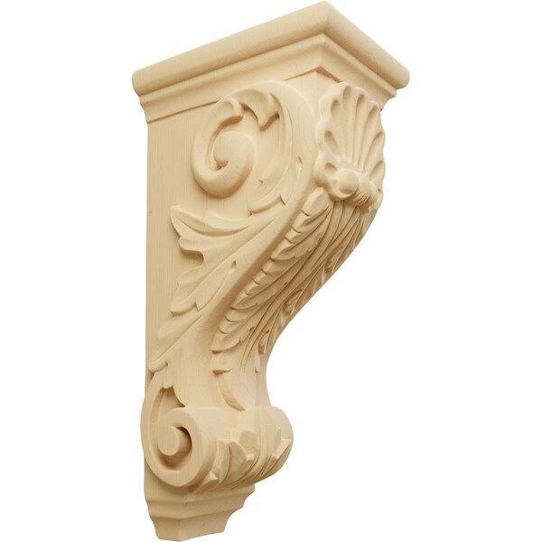 Ekena Millwork 5"W x 7"D x 14"H Large Shell Corbel, Alder - CORW05X07X14SHAL
