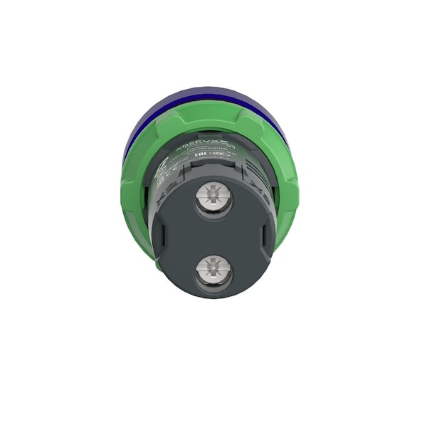 Schneider Electric Monolithic pilot light, Harmony XB5, grey plastic, blue, 22mm, universal LED, plain lens, 24V AC DC - XB5EVB6