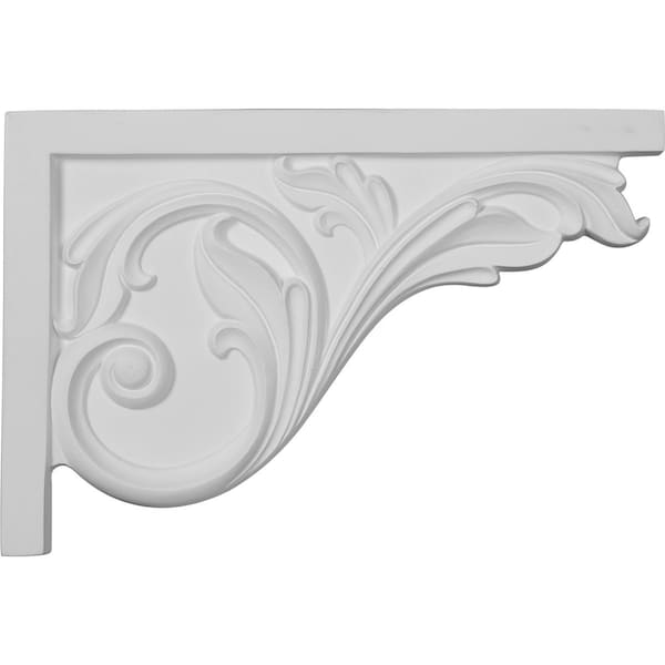 Ekena Millwork 11 3/4"W x 7 3/4"H x 3/4"D Large Acanthus Stair Bracket, Right - SB11X07AC-R