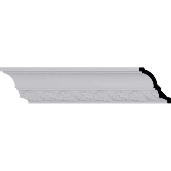 Ekena Millwork 3 1/4"H x 2 7/8"P x 4 3/8"F x 94 1/2"L, (3 1/4" Repeat), Leaf Twist Crown Moulding - MLD03X02X04LT