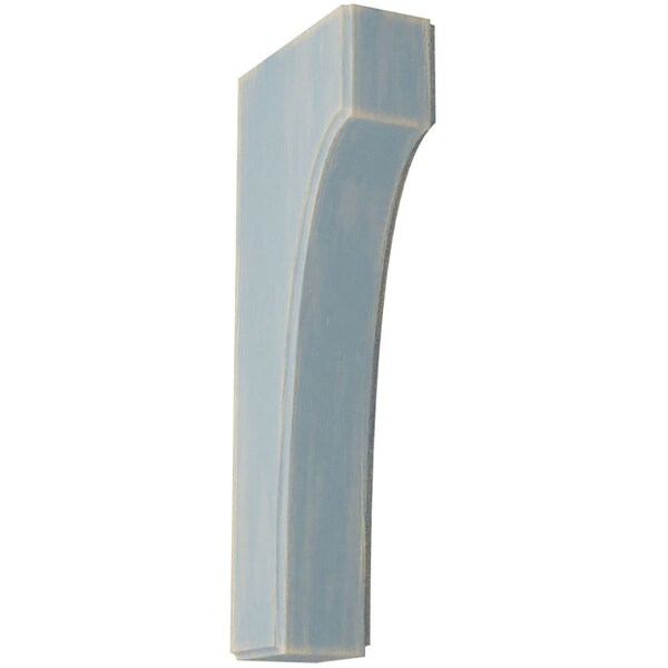 Ekena Millwork 1 3/4"W x 4"D x 10"H Clarksville Wood Vintage Decor Bracket, Driftwood Blue - BKTWD02X04X10CVBU