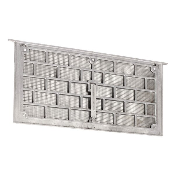 Gaf Master Flow Grill Style 16 in. x 8 in. Aluminum Foundation Vent with Lintel - LW1L