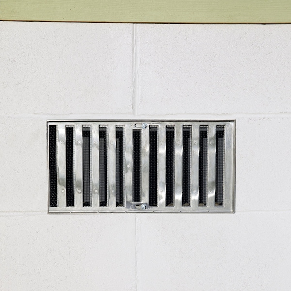 Gaf Master Flow 16 in. x 8 in. Die-Cast Aluminum Grate Style Foundation Vent in Mill - 500