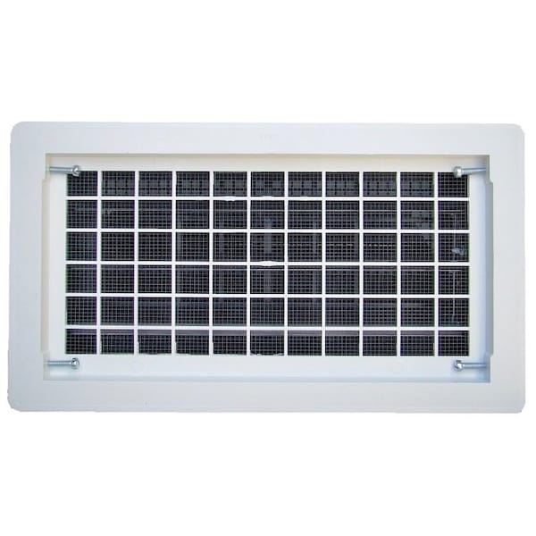 Bestvents Witten Vent Foundation Vent, 65 sq-in Net Free Ventilating Area, Mesh Grill, Thermoplastic, White - 306MWH