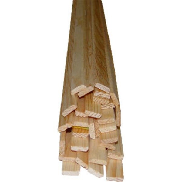 Alexandria Moulding Alexandria Moulding WM970-20096C1 Panel Strip Solid Pine Molding; 8 ft. - Pack of 4 - 461965