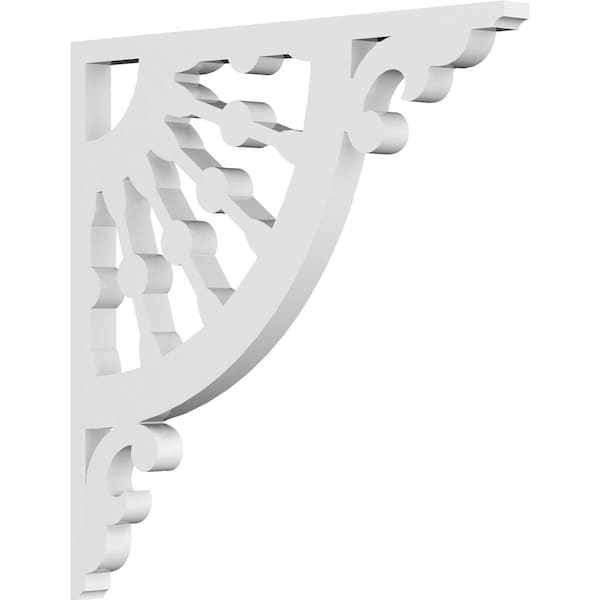Ekena Millwork Wagon Wheel Architectural Grade PVC Bracket, 5/8"W X 10"D X 10"H - BKTP01X10X10WW