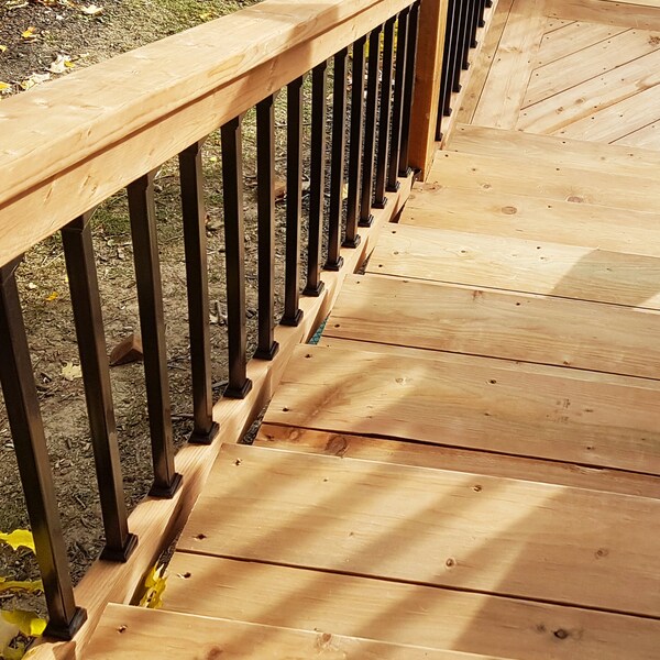 Nuvo Iron 26 in LONG x 3/4 in WIDE BLACK SQUARE TUBING GALVANIZED STEEL BALUSTERS, 10PK - SQPS26