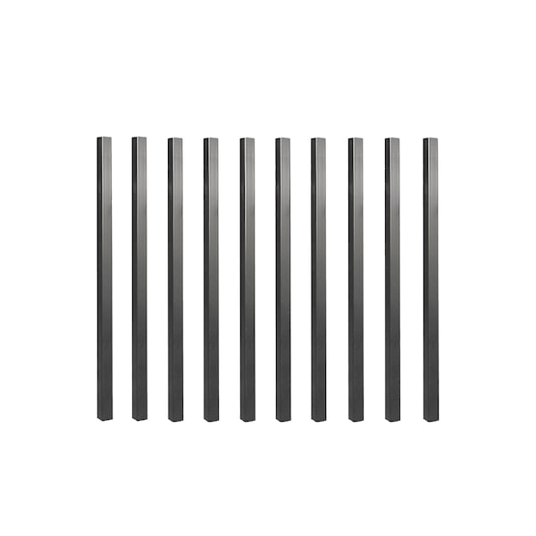 Nuvo Iron 26 in LONG x 3/4 in WIDE BLACK SQUARE TUBING GALVANIZED STEEL BALUSTERS, 10PK - SQPS26