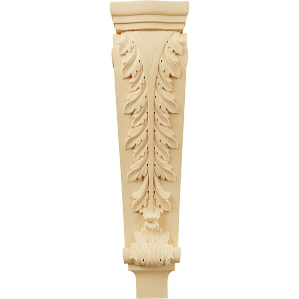 Ekena Millwork 6 3/4"W x 4 1/4"D x 27 1/2"H Extra Large Acanthus Pilaster Corbel, Maple - CORW07X04X27PAMA
