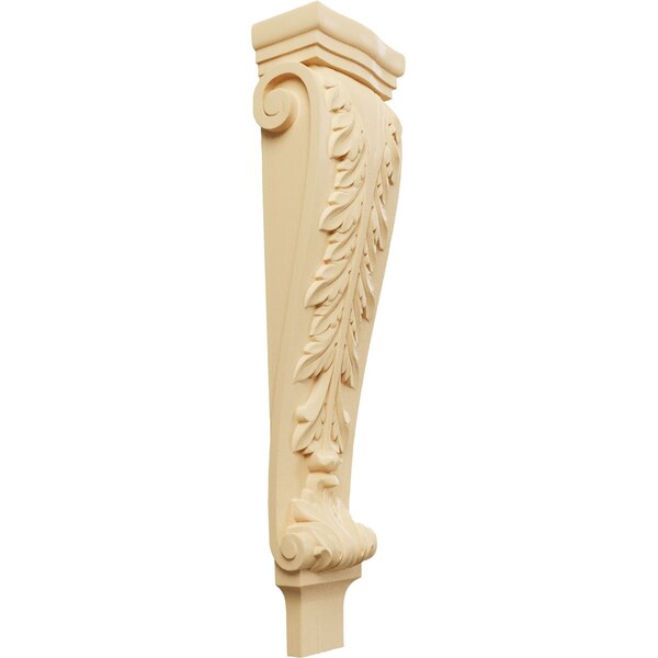 Ekena Millwork 6 3/4"W x 4 1/4"D x 27 1/2"H Extra Large Acanthus Pilaster Corbel, Maple - CORW07X04X27PAMA