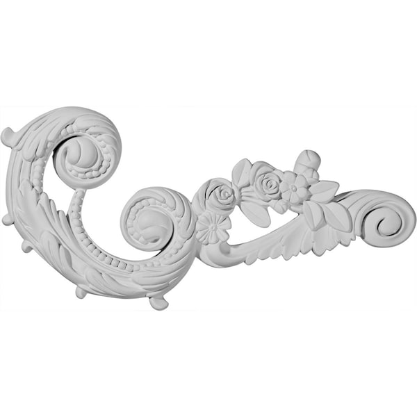 Ekena Millwork 11"W x 5 1/2"H x 1"P Monique Scroll Onlay, Right - ONL11X05X01MO-R
