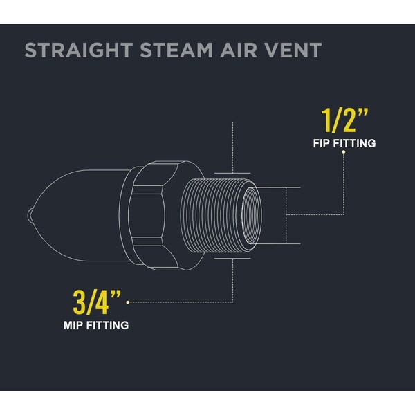 Everflow NPT Hoffman Steam Air Vent 3/4"x1/2" - RAVHS3412