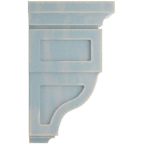 Ekena Millwork 4"W x 4 3/4"D x 8"H Small Reyes Wood Vintage Decor Corbel, Driftwood Blue - CORWD04X04X08RYBU