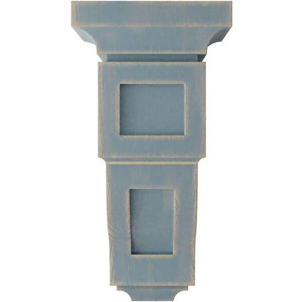 Ekena Millwork 4"W x 4 3/4"D x 8"H Small Reyes Wood Vintage Decor Corbel, Driftwood Blue - CORWD04X04X08RYBU