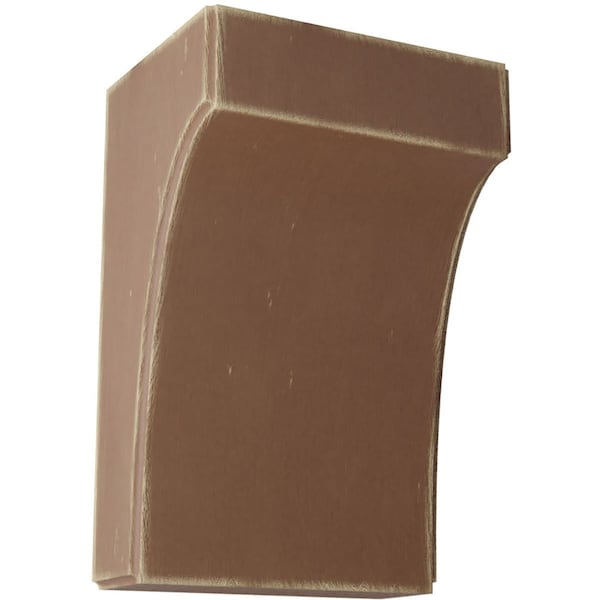 Ekena Millwork 5 1/4"W x 4"D x 8"H Clarksville Wood Vintage Decor Bracket, Weathered Brown - BKTWD05X04X08CVBR
