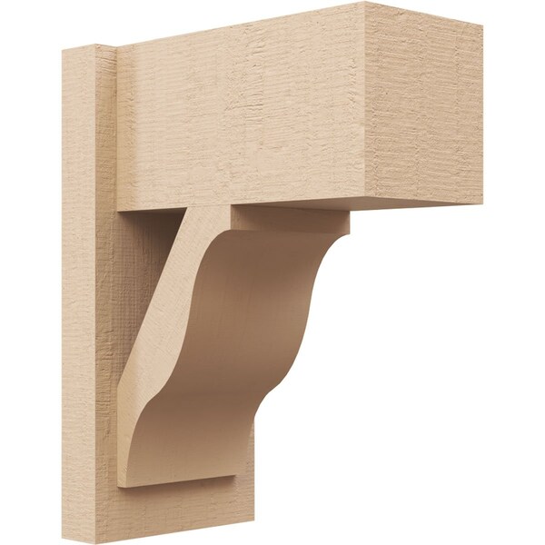 Ekena Millwork 8-in W x 14-in D x 18-in H Funston Block Rough Cedar Woodgrain TimberThane Outlooker, Primed Tan - OUTUR080X14X18FST44RCPR