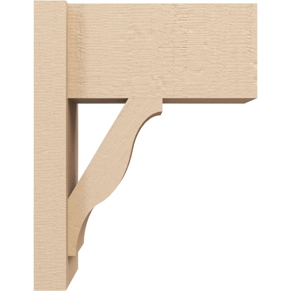 Ekena Millwork 8-in W x 14-in D x 18-in H Funston Block Rough Cedar Woodgrain TimberThane Outlooker, Primed Tan - OUTUR080X14X18FST44RCPR