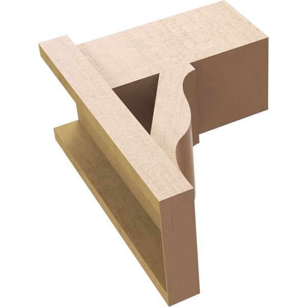 Ekena Millwork 8-in W x 14-in D x 18-in H Funston Block Rough Cedar Woodgrain TimberThane Outlooker, Primed Tan - OUTUR080X14X18FST44RCPR