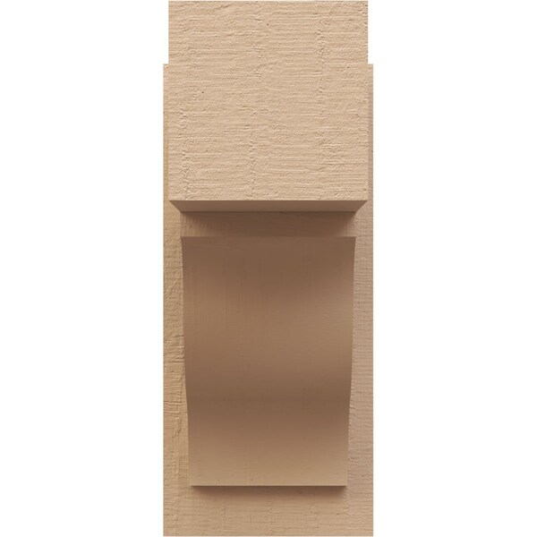 Ekena Millwork 8-in W x 14-in D x 18-in H Funston Block Rough Cedar Woodgrain TimberThane Outlooker, Primed Tan - OUTUR080X14X18FST44RCPR