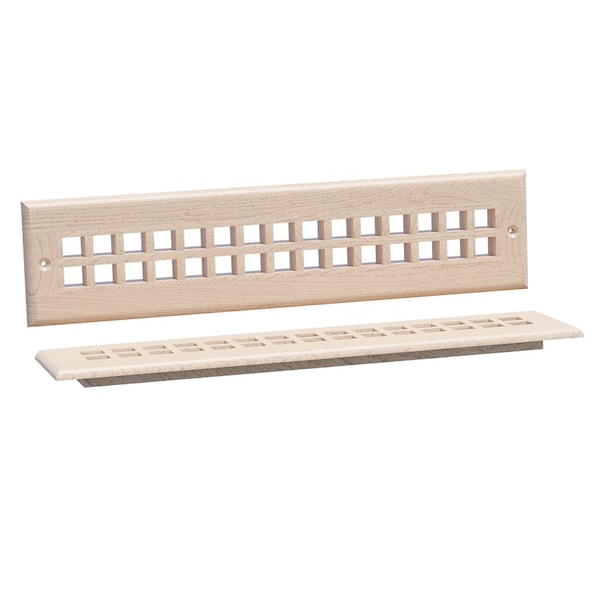 Designs Of Distinction 15.75"W Grate Style Toe Kick Vent - Hard Maple - 01992114HM1