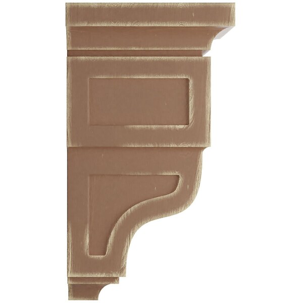 Ekena Millwork 7"W x 7 3/4"D x 14"H Jumbo Reyes Wood Vintage Decor Corbel, Weathered Brown - CORWD07X07X14RYBR