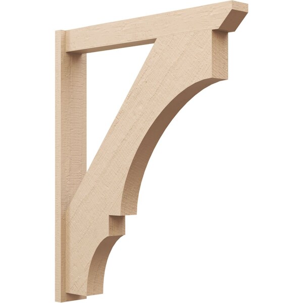 Ekena Millwork 5 1/2-in W x 36-in D x 44-in H Balboa Slat Rough Cedar Woodgrain TimberThane Outlooker, Primed Tan - OUTUR055X36X44BOA24RCPR