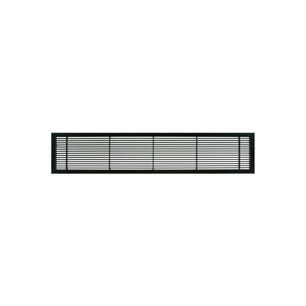 Giumenta-Architectural Grille AG10 Series 6in x 48in Solid Alum Fixed Bar Supply/Return Air Vent Grille, Black-Matte - 100064804