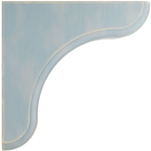 Ekena Millwork 1 3/4"W x 5 1/2"D x 5 1/2"H Eaton Wood Vintage Decor Bracket, Driftwood Blue - BKTWD02X06X06EABU