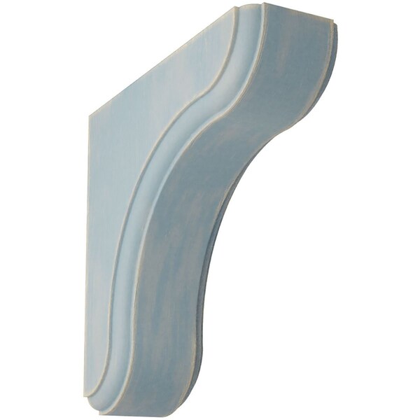 Ekena Millwork 1 3/4"W x 5 1/2"D x 5 1/2"H Eaton Wood Vintage Decor Bracket, Driftwood Blue - BKTWD02X06X06EABU