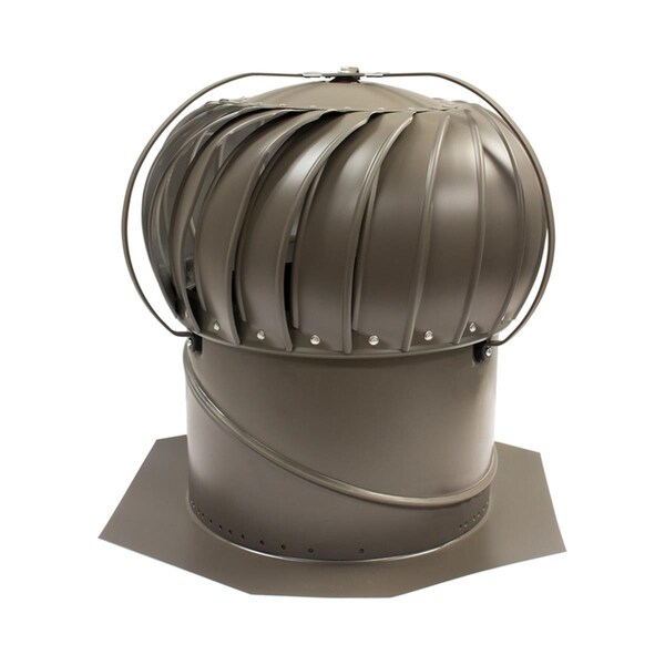 Air-Vent Air Vent  18.9 x 12 in. Dia. Air Hawk Weatherwood Aluminum Turbine & Base - 5005661
