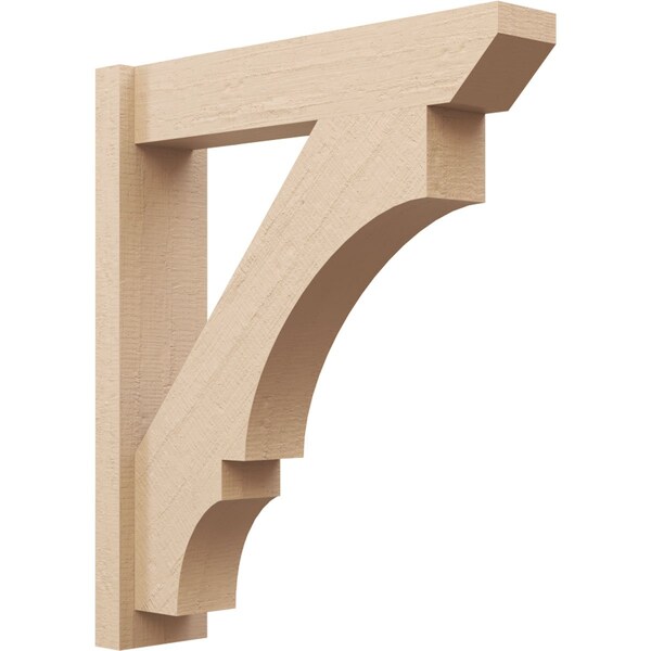 Ekena Millwork 6-in W x 26-in D x 30-in H Balboa Slat Rough Cedar Woodgrain TimberThane Outlooker, Primed Tan - OUTUR060X26X30BOA24RCPR